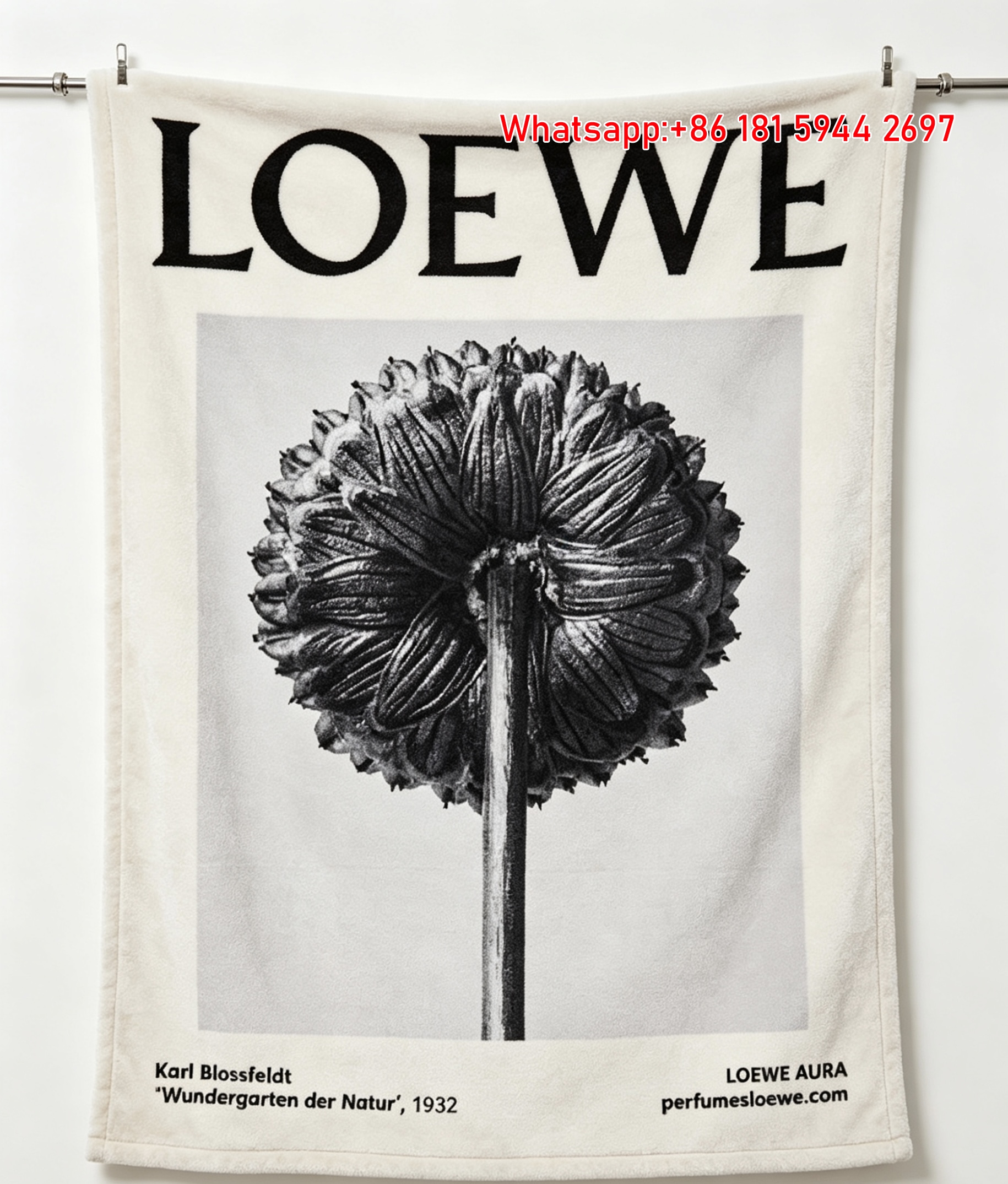 LOEWE Botanical Art Print Flannel Throw Blanket for Sofa L133
